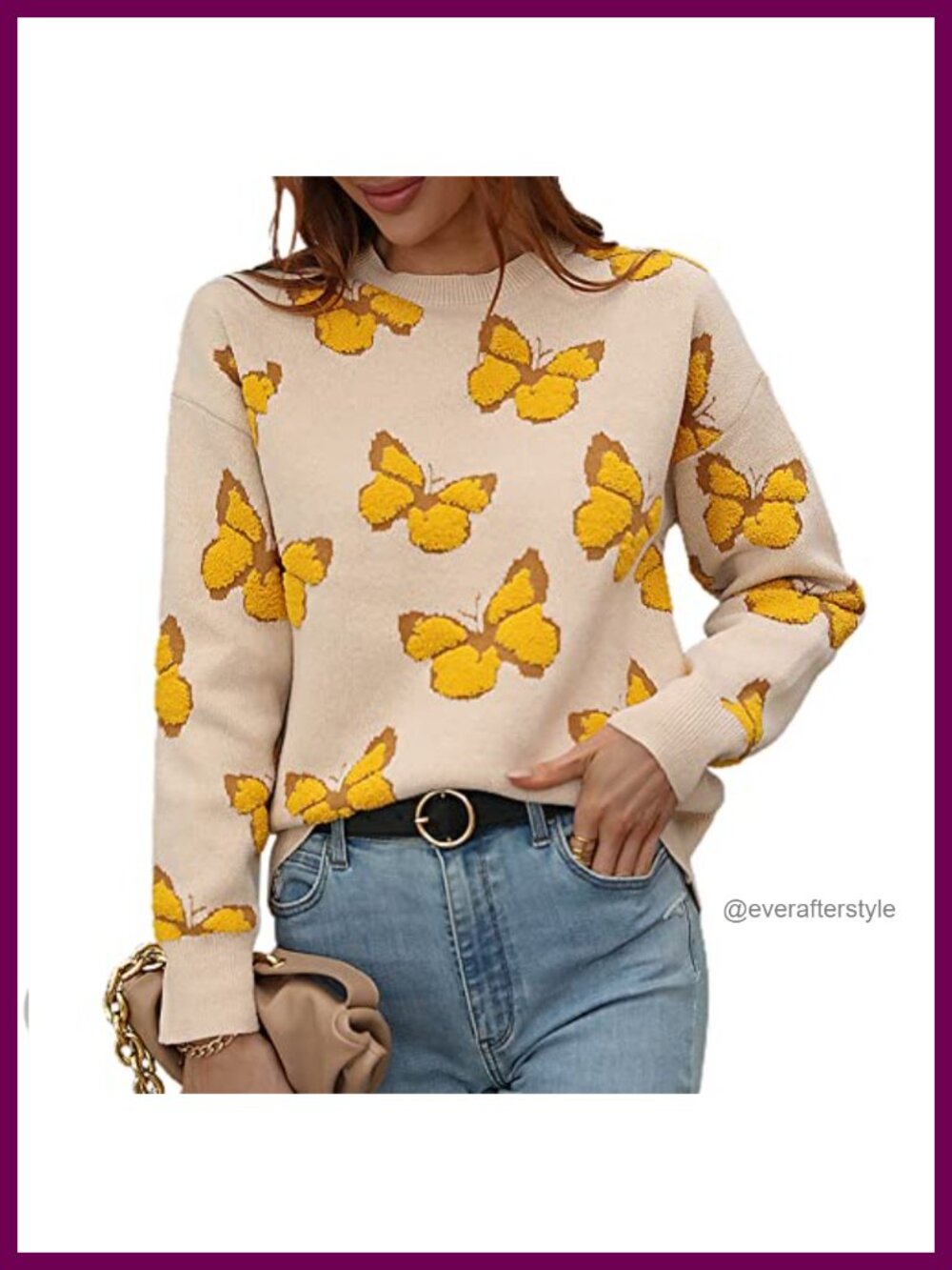 Women's Casual Leopard Print Knitted Pullover Sweater Long Sleeve Crew Neck
